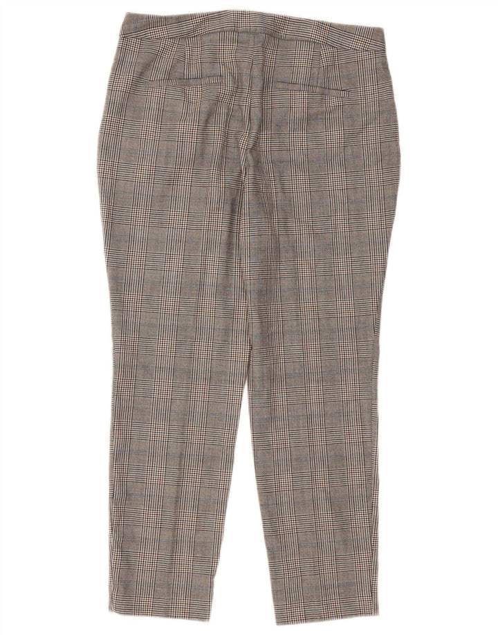 Zara Womens Slim Chino Trousers EU 40 Medium W30 L27 Grey Houndstooth