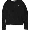 CHAPS Womens V-Neck Jumper Sweater UK 16 Large Black Cotton Vintage Chaps and Second-Hand Chaps from Messina Hembry 