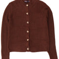 Marks & Spencer Womens Crop Cardigan Sweater UK 10 Small Brown Polyester