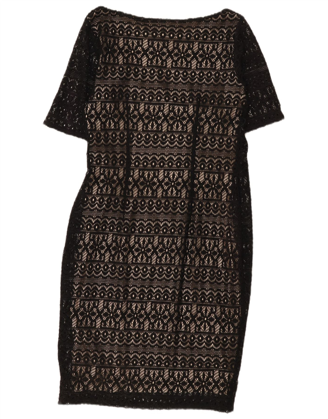 Marks & Spencer Womens Lace Sheath Dress UK 12 Medium Black Floral