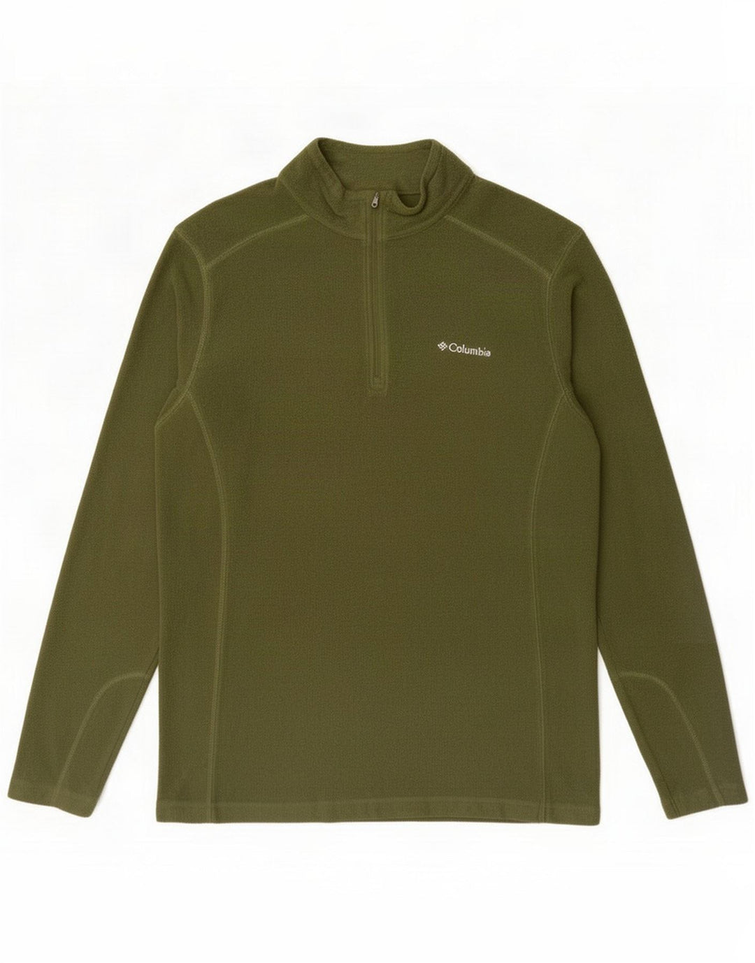 Columbia Mens Zip Neck Fleece Jumper Medium Green Polyester