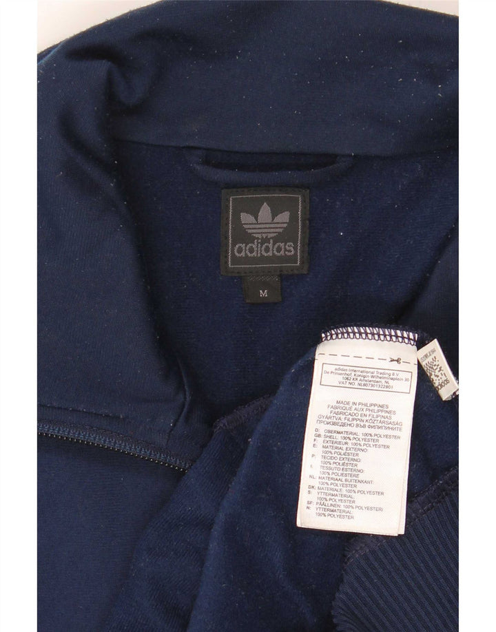 Adidas Mens Tracksuit Top Jacket Medium Navy Blue Polyester