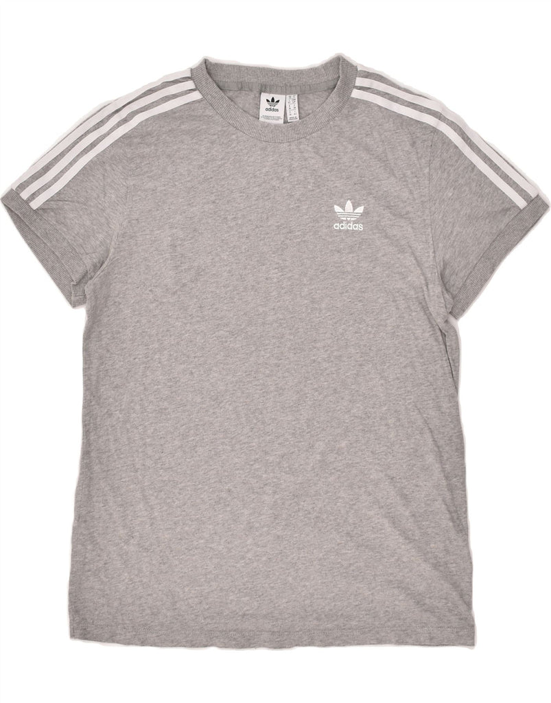 ADIDAS Womens Oversized T-Shirt Top UK 10 Small Grey Cotton | Vintage Adidas | Thrift | Second-Hand Adidas | Used Clothing | Messina Hembry 