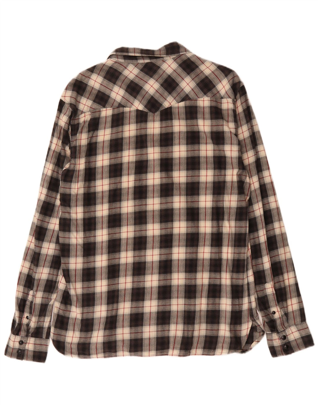 All Saints Mens Flannel Shirt Large Black Check Cotton