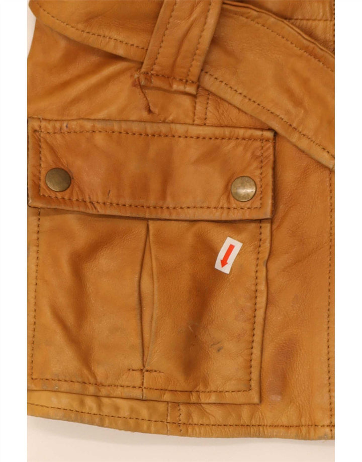 Zara Womens Leather Jacket UK 18 XL Beige