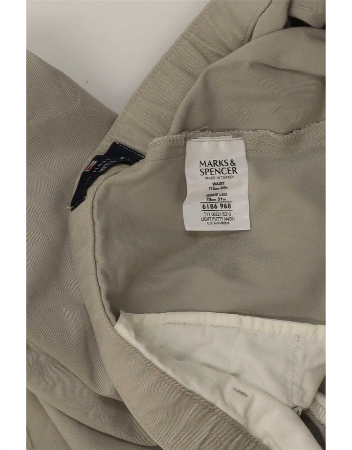 Marks & Spencer Mens Blue Harbour Pegged Chino Trousers W44 L31 Khaki