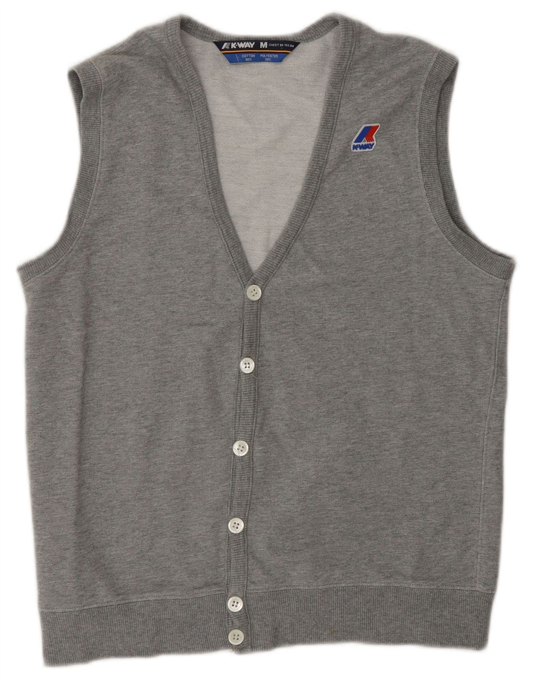 K-Way Boys Sleeveless Tracksuit Top Jacket 12-13 Years Medium  Grey Cotton
