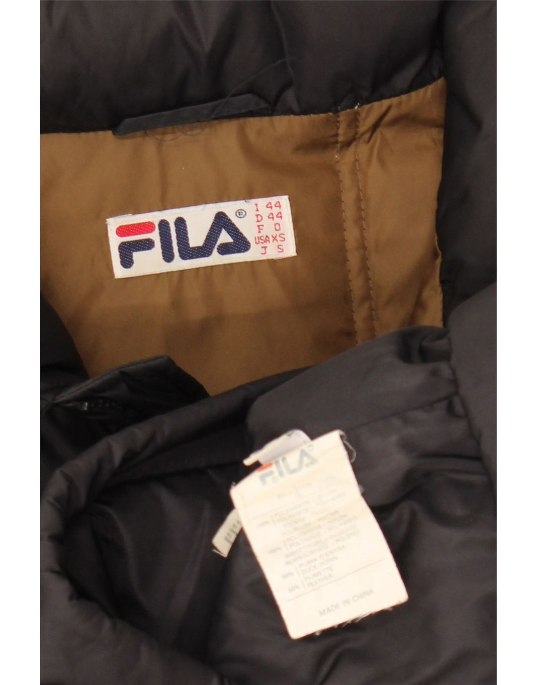 FILA Mens Hooded Loose Fit Padded Jacket IT 44 XS Black