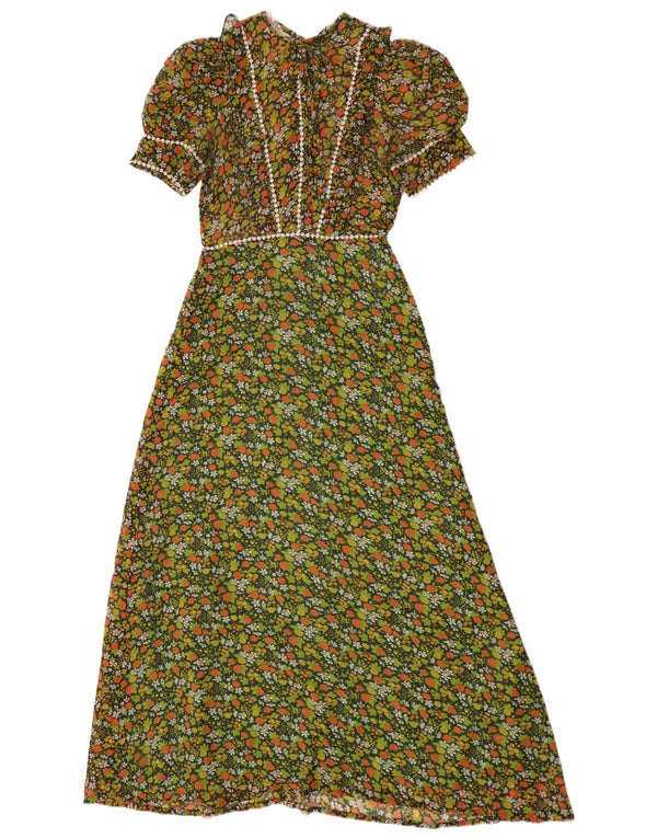 Radley Womens Maxi Dress EU 38 Medium Green Floral