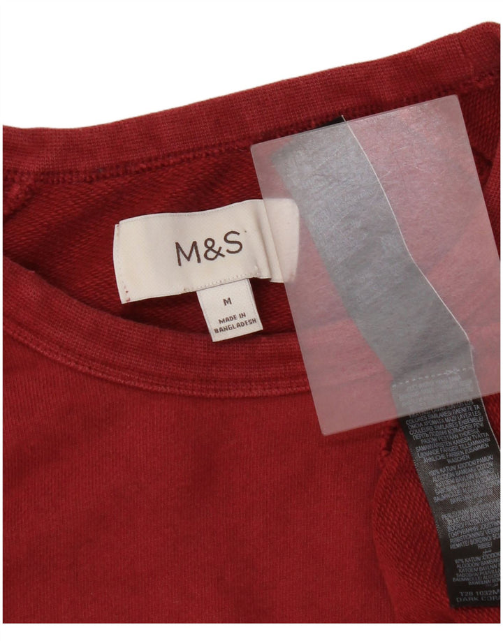 Marks & Spencer Mens Sweatshirt Jumper Medium Burgundy Cotton