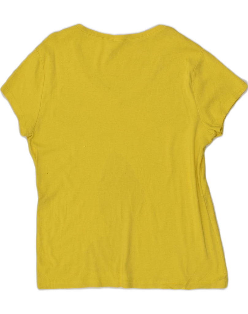 TOMMY HILFIGER Womens T-Shirt Top UK 20 2XL Yellow | Vintage Tommy Hilfiger | Thrift | Second-Hand Tommy Hilfiger | Used Clothing | Messina Hembry 