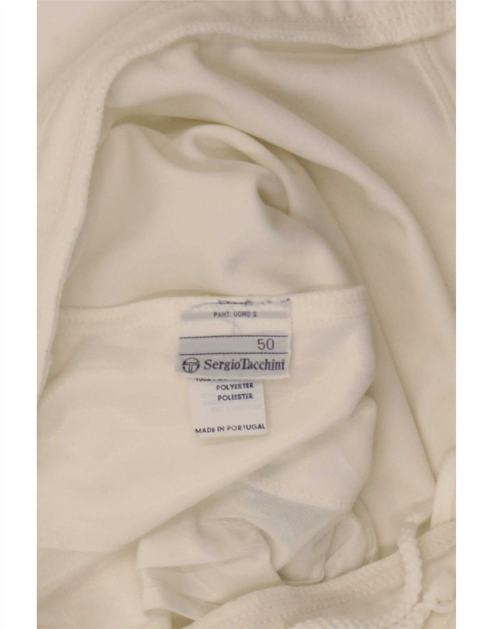 Sergio Tacchini Mens Sport Shorts IT 50 Large White Polyester