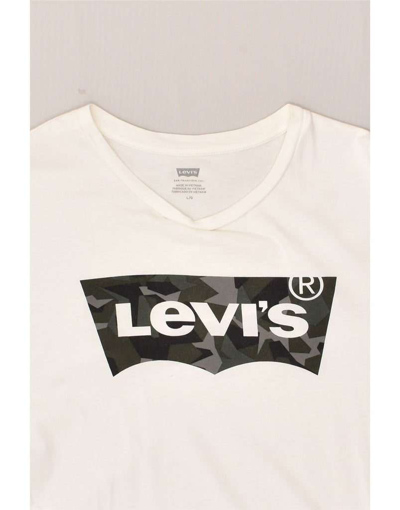 LEVI'S Mens Graphic T-Shirt Top Large White Cotton | Vintage Levi's | Thrift | Second-Hand Levi's | Used Clothing | Messina Hembry 