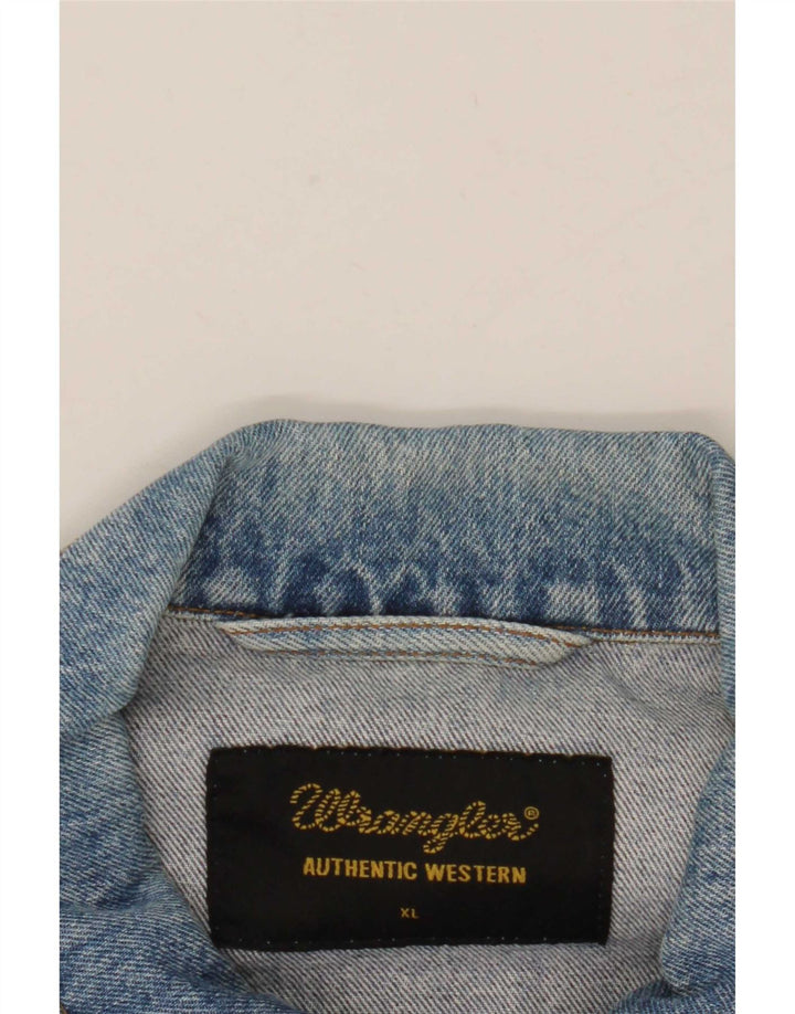 Wrangler Mens Western Denim Jacket UK 42 XL Blue
