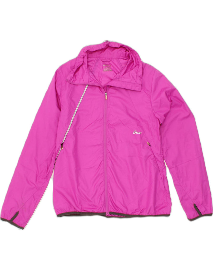 ASICS Womens Rain Jacket UK 16 Large Pink Polyester | Vintage Asics | Thrift | Second-Hand Asics | Used Clothing | Messina Hembry 