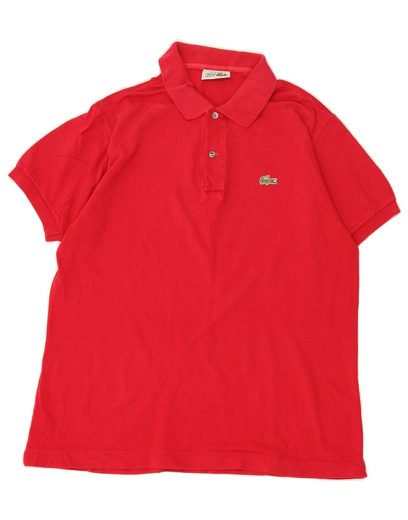 LACOSTE Mens Polo Shirt Medium Red Cotton Vintage Lacoste and Second-Hand Lacoste from Messina Hembry 