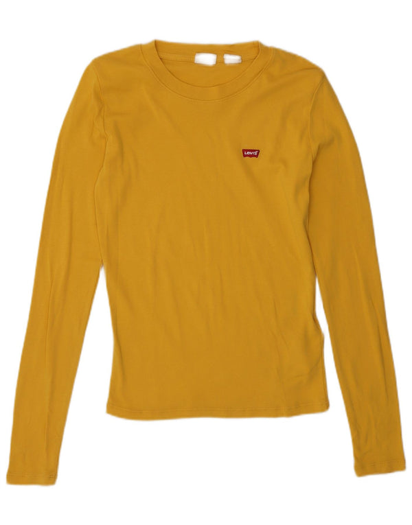 Levi's Womens Top Long Sleeve UK 6 XS Yellow Cotton
