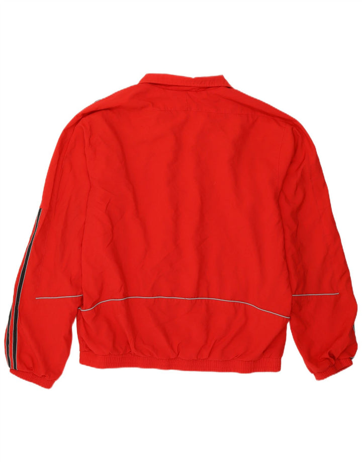 Adidas Mens Tracksuit Top Jacket UK 42/44 Large Red Colourblock Polyester