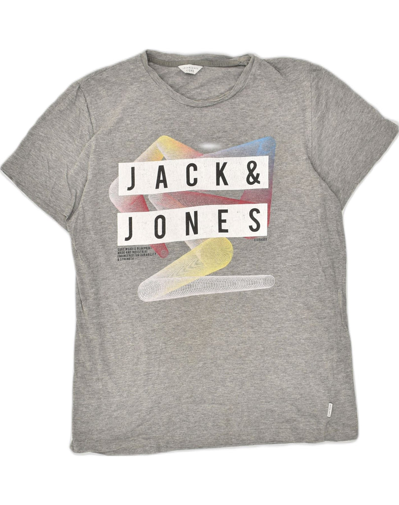 JACK & JONES Mens Core Graphic T-Shirt Top Small Grey Cotton | Vintage Jack & Jones | Thrift | Second-Hand Jack & Jones | Used Clothing | Messina Hembry 