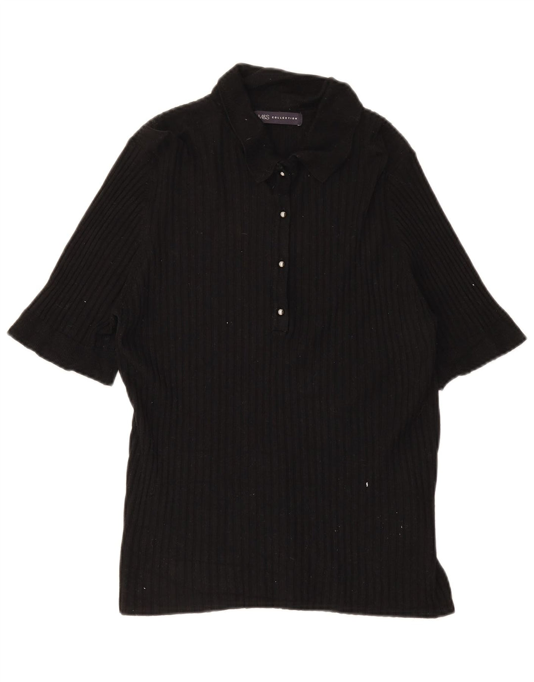 Marks & Spencer Womens Polo Shirt UK 18 XL  Black Viscose
