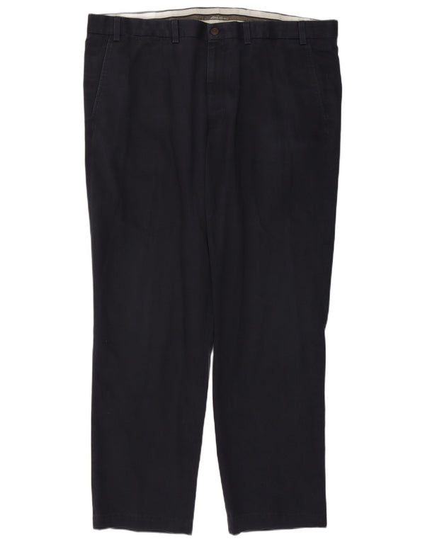 Eddie Bauer Mens Straight Chino Trousers W42 L32 Navy Blue Cotton