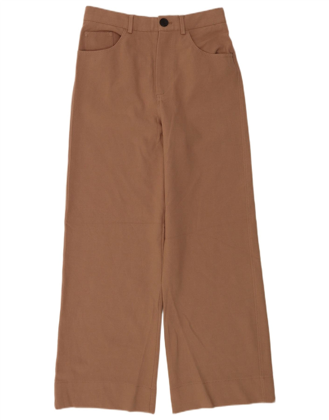 Zara Womens Wide Leg Casual Trousers Medium W28 L30 Brown Polyester