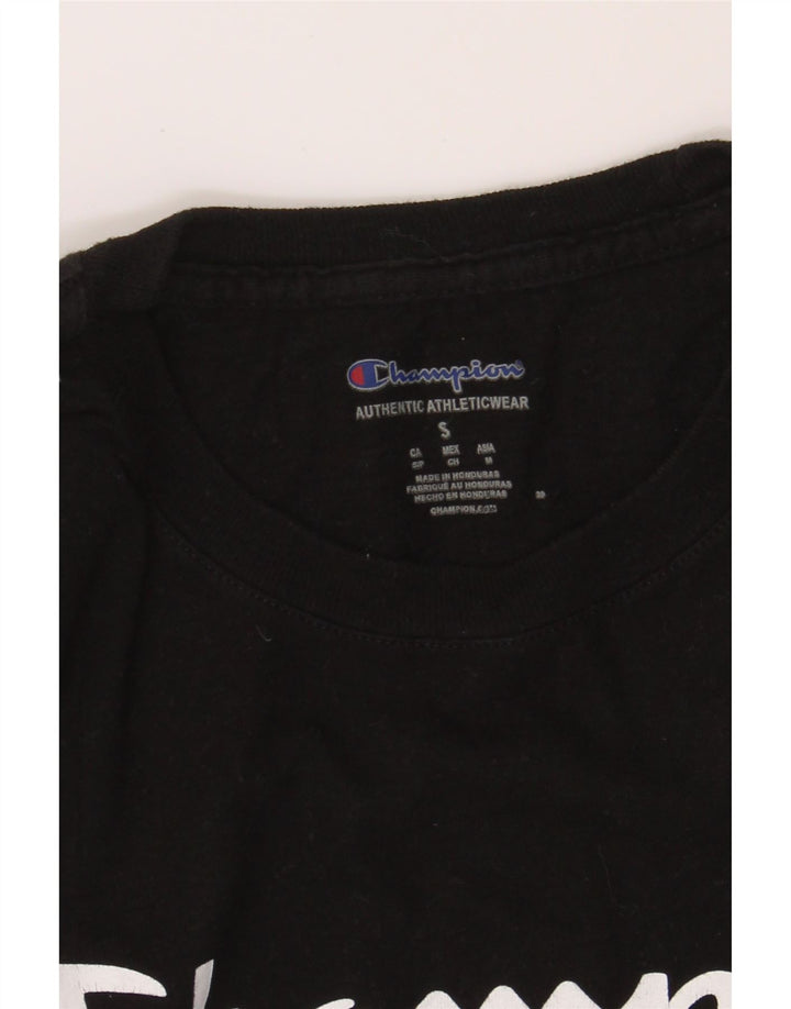 CHAMPION Mens Graphic T-Shirt Top Small Black Vintage Champion and Second-Hand Champion from Messina Hembry 