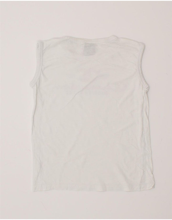 CHAMPION Boys Graphic Vest Top 9-10 Years Medium White Vintage Champion and Second-Hand Champion from Messina Hembry 