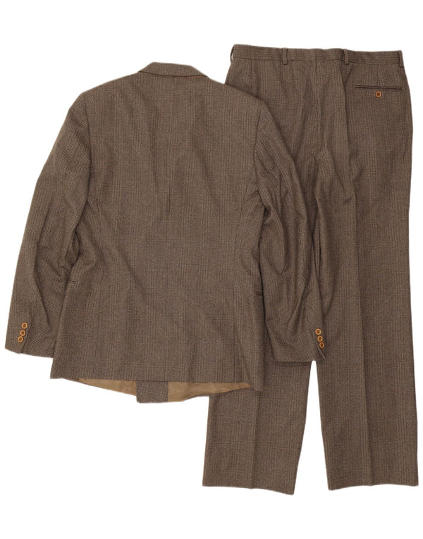 Vintage Mens 2 Piece Suit IT 50 Large W32 L32 Brown Check Wool