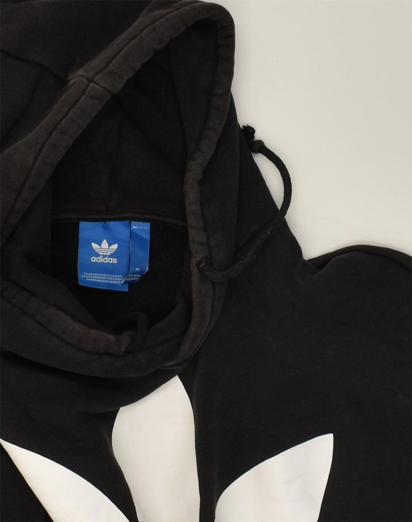 ADIDAS Mens Graphic Hoodie Jumper Medium Black Cotton | Vintage Adidas | Thrift | Second-Hand Adidas | Used Clothing | Messina Hembry 