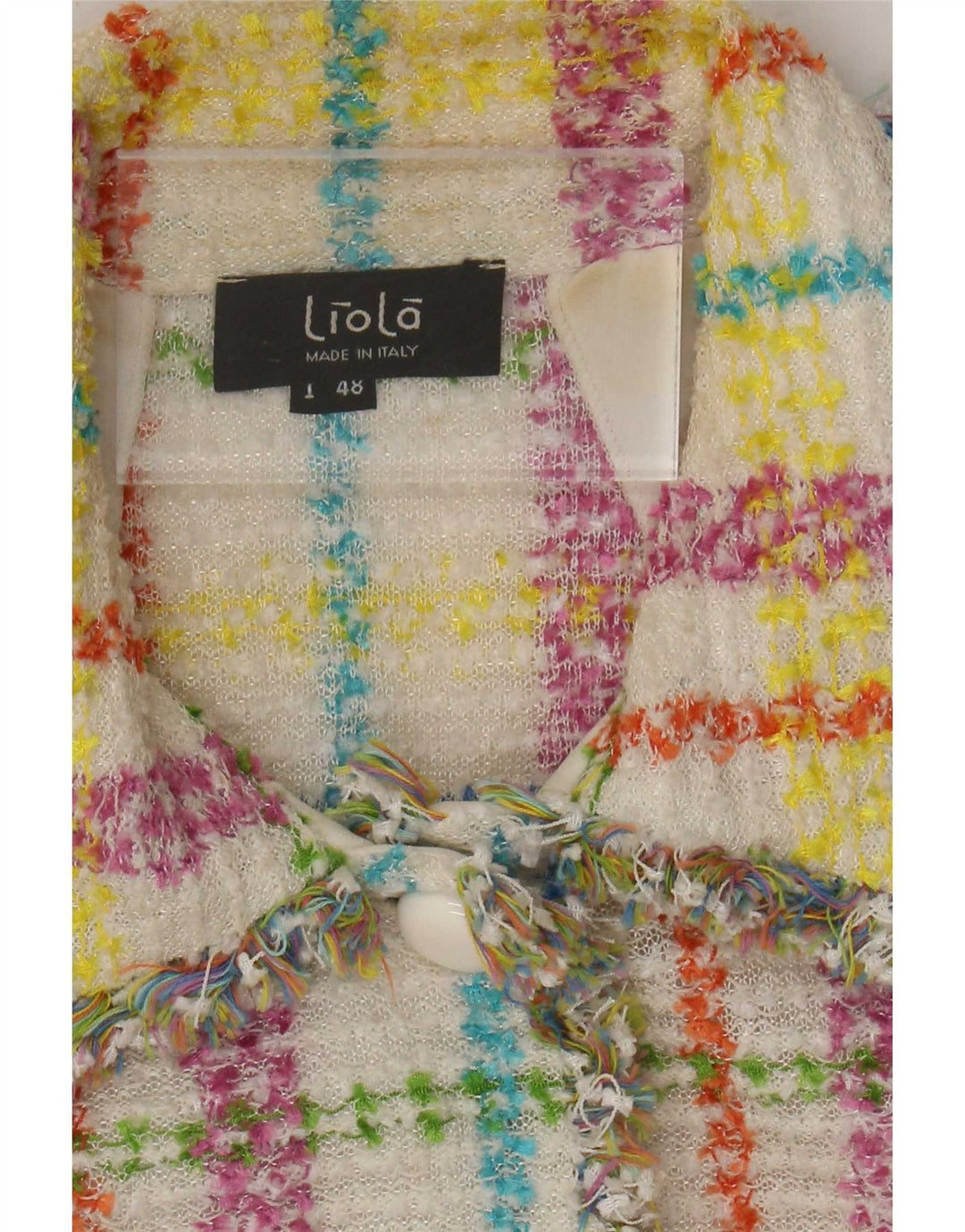 Liola Womens 3/4 Sleeve Bolero Jacket IT 48 XL Multicoloured Check