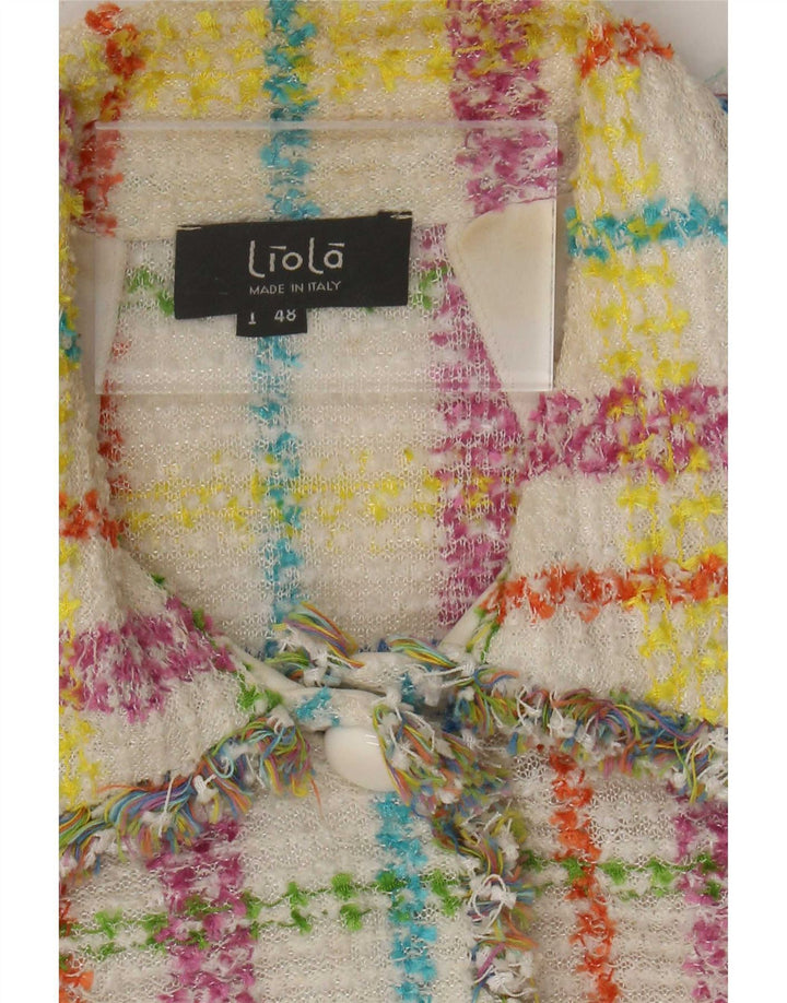 Liola Womens 3/4 Sleeve Bolero Jacket IT 48 XL Multicoloured Check