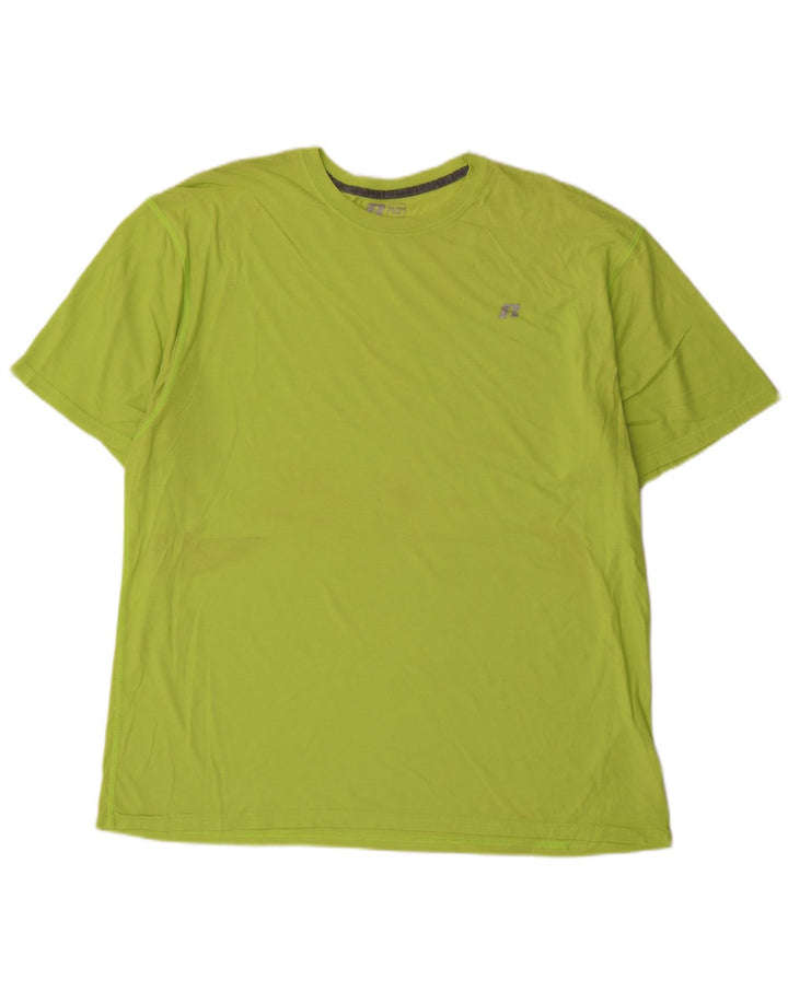 RUSSELL ATHLETIC Mens Dri-Power T-Shirt Top 2XL Green Polyester