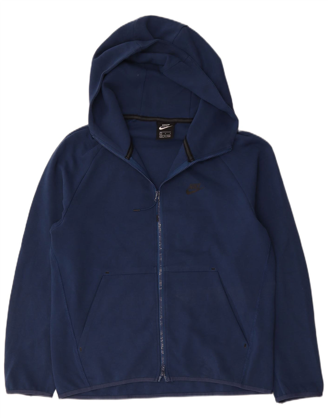 Nike Mens Zip Hoodie Sweater Large Navy Blue Cotton