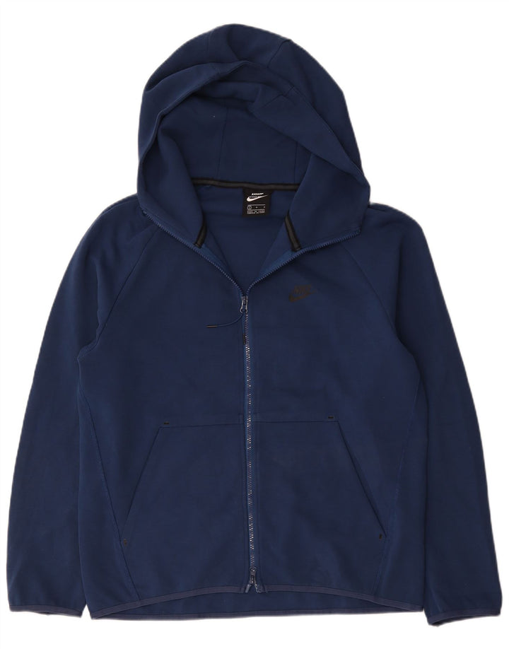 Nike Mens Zip Hoodie Sweater Large Navy Blue Cotton