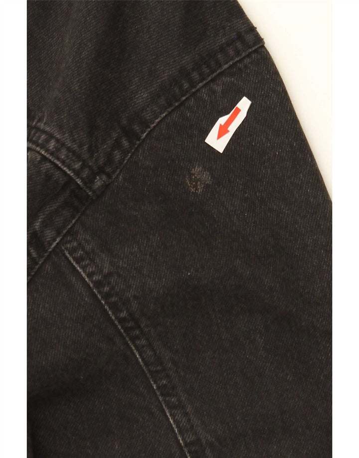 Zara Womens Denim Jacket UK 16 Large Black Cotton
