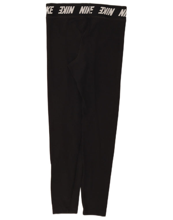 Nike Womens Graphic Leggings UK 12 Medium Black Cotton