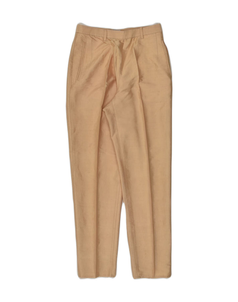 VINTAGE Womens Pegged Suit Trousers IT 42 Medium W26 L27 Beige Silk | Vintage Vintage | Thrift | Second-Hand Vintage | Used Clothing | Messina Hembry 