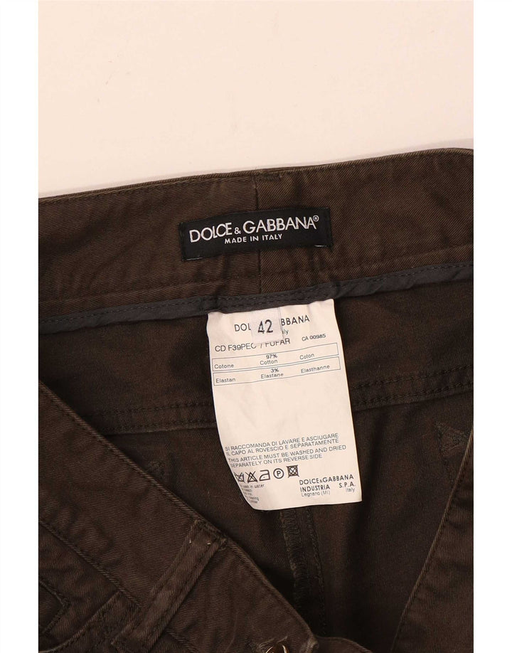 Dolce & Gabbana Womens Straight Jeans IT 42 Medium W28 L33 Brown Cotton