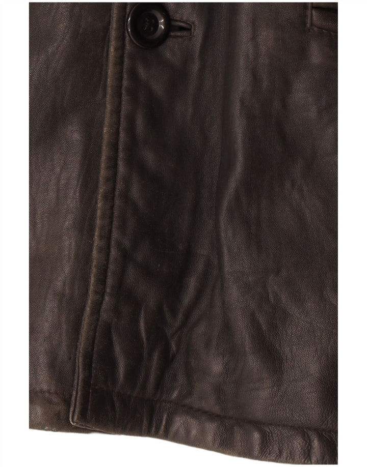 Maddox Mens Leather Jacket IT 56 3XL Black Leather