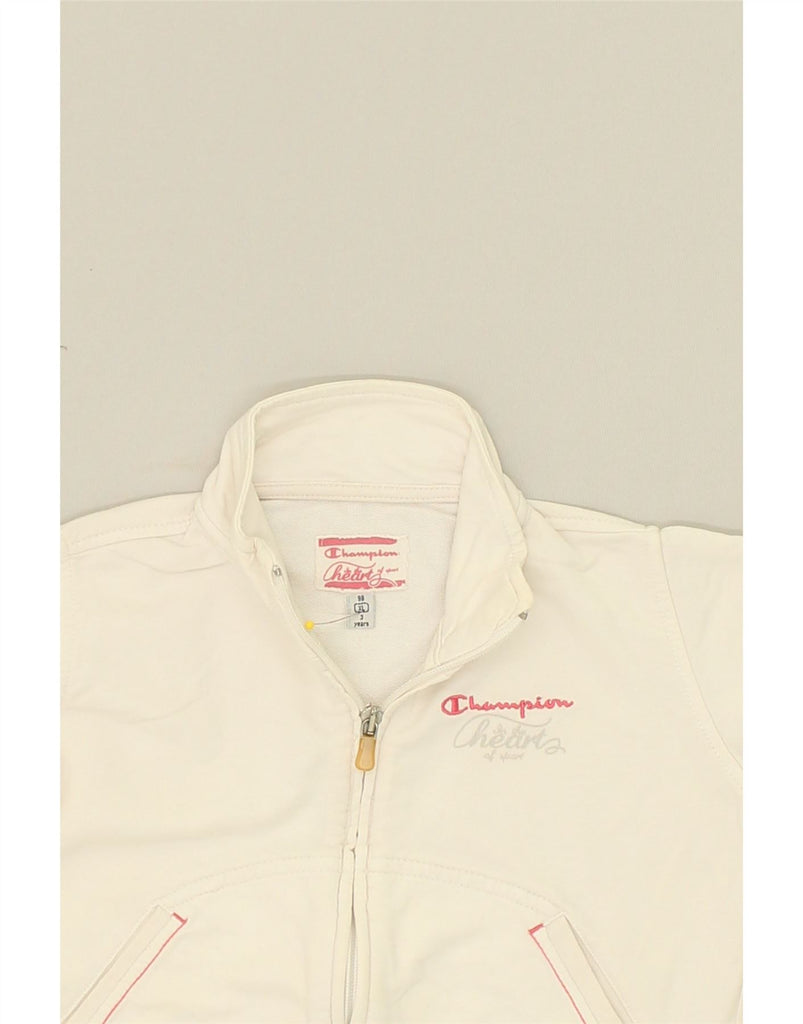 CHAMPION Girls Tracksuit Top Jacket 2-3 Years XL White Cotton | Vintage Champion | Thrift | Second-Hand Champion | Used Clothing | Messina Hembry 