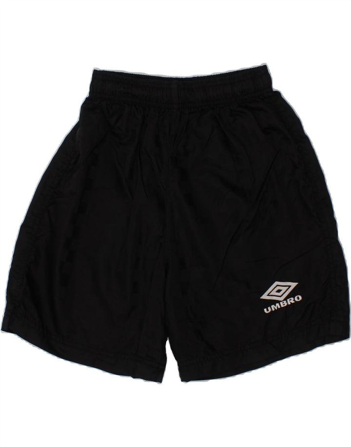UMBRO Boys Graphic Sport Shorts 7-8 Years Small Black Nylon Vintage Umbro and Second-Hand Umbro from Messina Hembry 