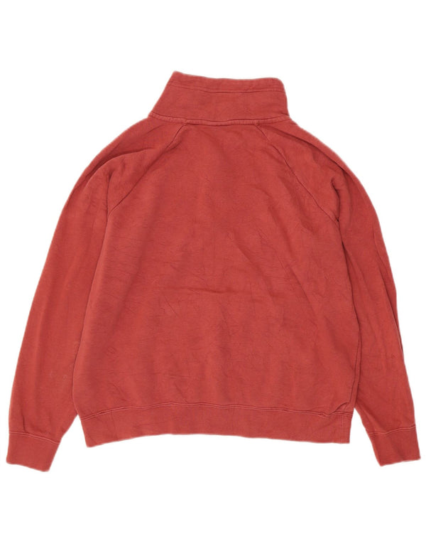 Nike Womens Oversized Zip Neck Sweatshirt Jumper UK 10 Small Burgundy