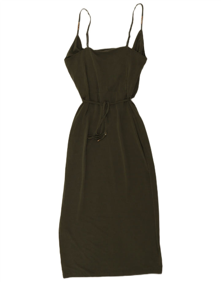 OASIS Womens Slip Dress UK 12 Medium Khaki Modal