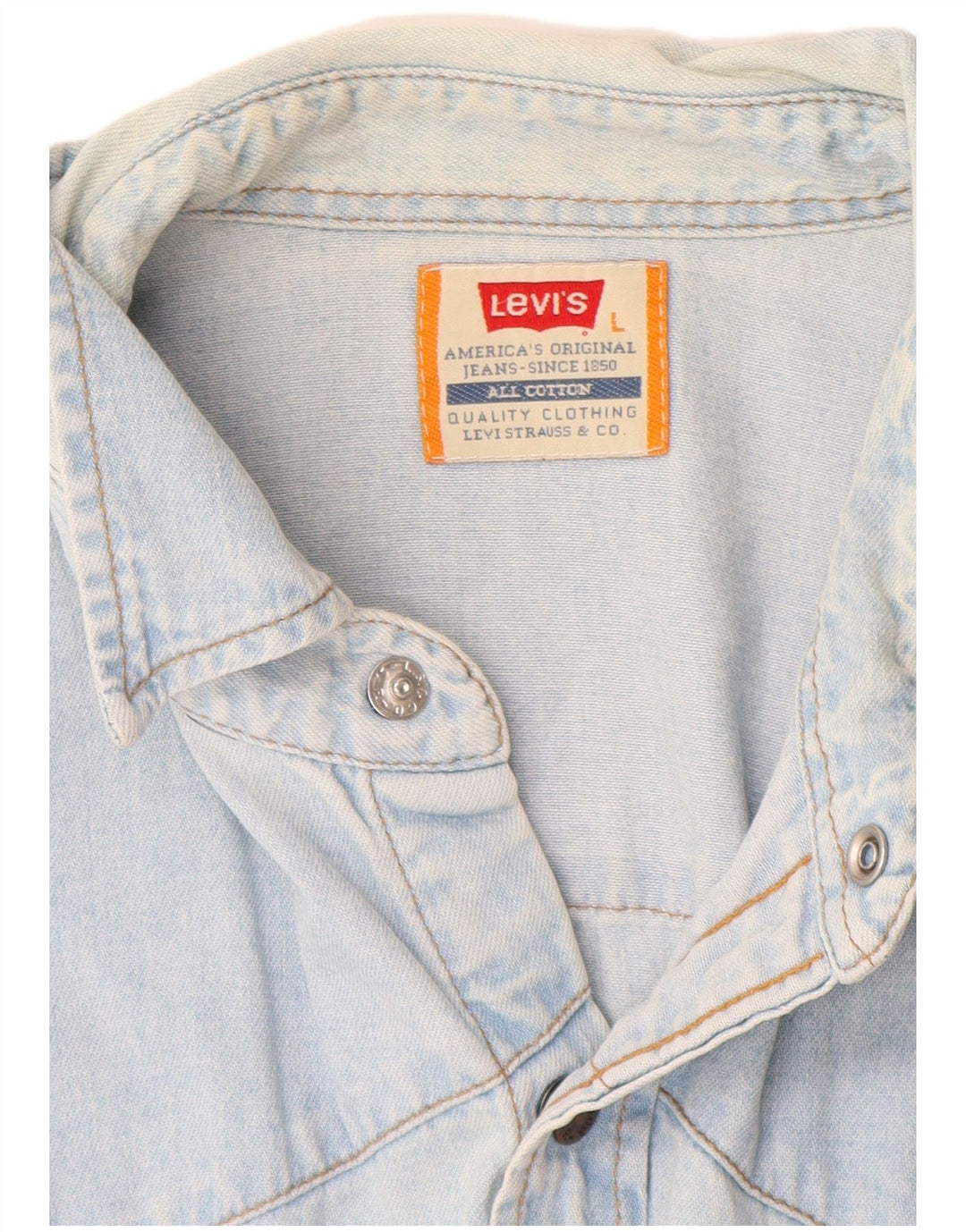 Levi's Mens Denim Shirt Large Blue Cotton