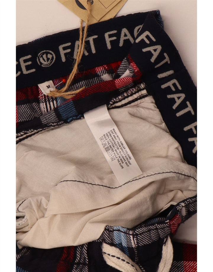 Fat Face Mens Straight Trousers Medium W32 L27 Navy Blue Check Cotton