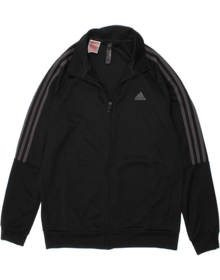 ADIDAS Boys Aeroready Tracksuit Top Jacket 13-14 Years Black Polyester Vintage Adidas and Second-Hand Adidas from Messina Hembry 