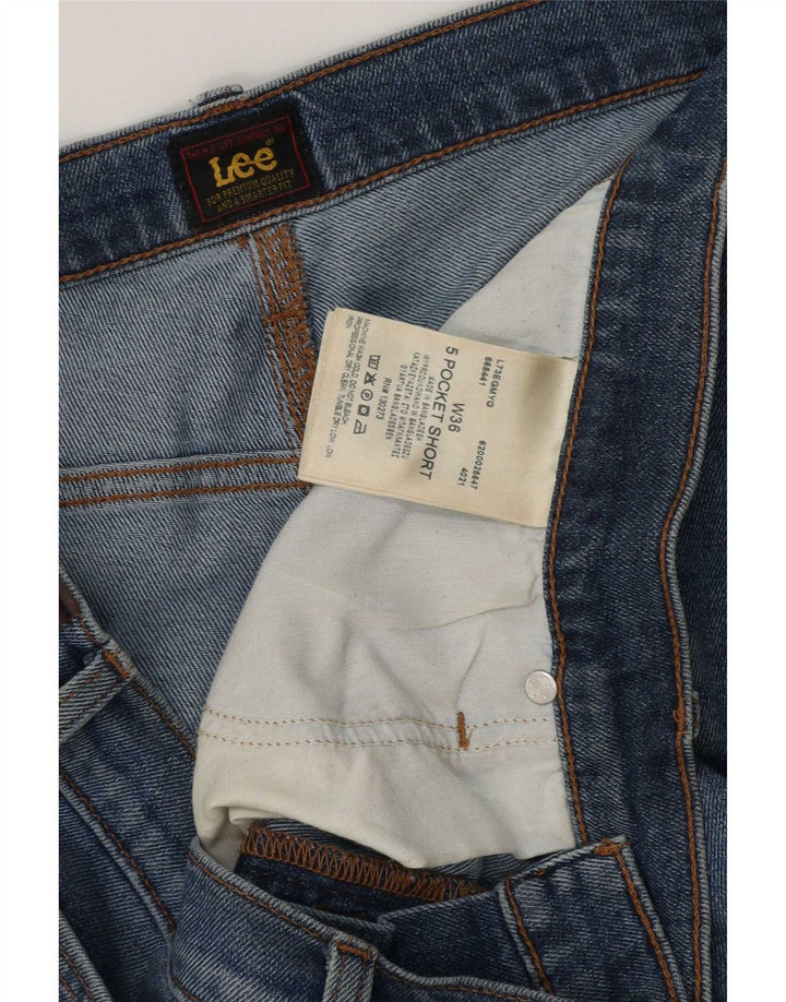 Lee Mens 5 Pocket Short Denim Shorts W36 Large Blue Cotton
