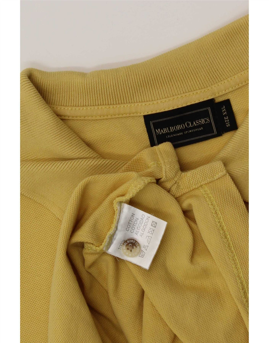 Marlboro Classics Mens Polo Shirt 2XL Yellow Cotton