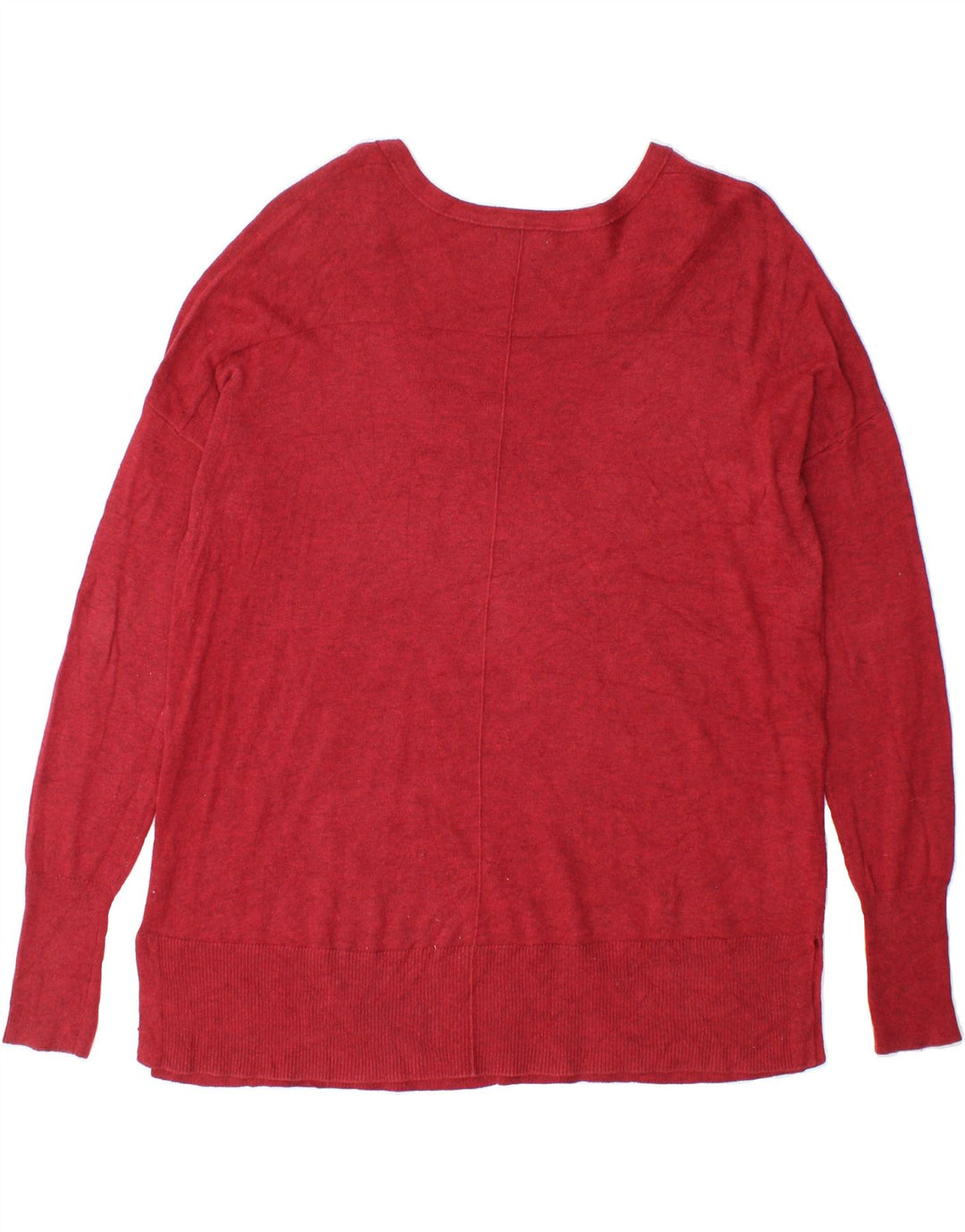 EDDIE BAUER Womens V-Neck Jumper Sweater UK 14 Medium Red Cotton Vintage Eddie Bauer and Second-Hand Eddie Bauer from Messina Hembry 